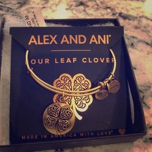 Alex and Ani four leaf clover bracelet